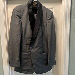 Elegant Men's Gray Tuxedo Blazer with Black Lapel ( pants included)